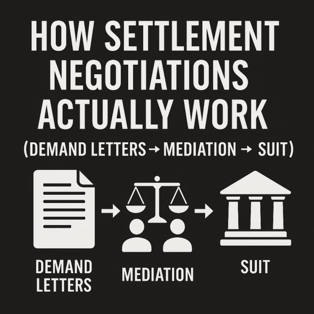 How Settlement Negotiations Actually Work (Demand Letters → Mediation → Suit)