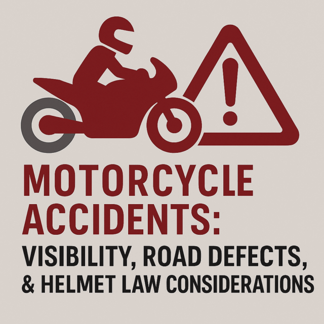 Motorcycle Accidents: Visibility, Road Defects, & Helmet Law Considerations