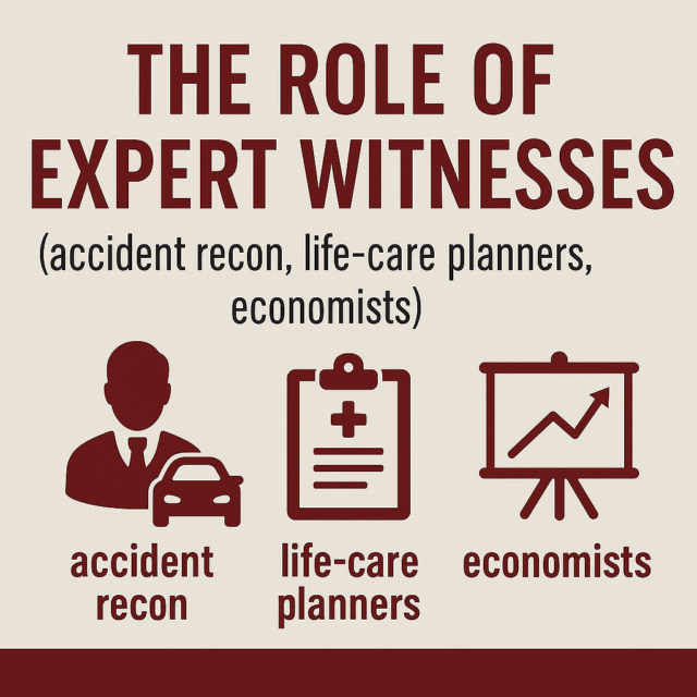The Role of Expert Witnesses (accident recon, life-care planners, economists)