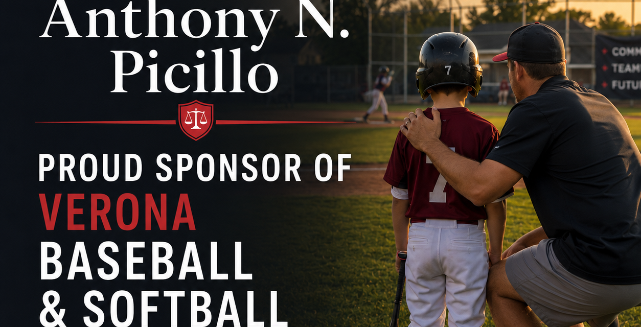 Law Offices of Anthony N. Picillo Sponsors Verona Baseball and Softball to Support Local Youth Athletics
